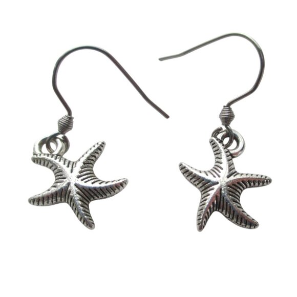 New Mermaid Pendant Necklace w/ Starfish Earrings - Stainless Chain + Ear Wires - Picture 6 of 9
